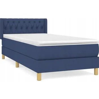 Postel Kontinentální postel s matrací 193 x 93 x 78/88 cm, modrá, modro-bílá