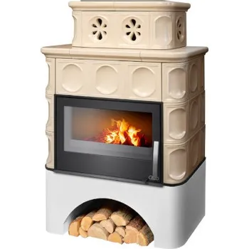 Krbová kamna ABX Karelie bílý sokl písková