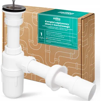 Sifon LAHEV SIFON PRO JEDNODŘEZOVÝ DŘEZ 6/4 40/50 mm Sítko Zátka KOMPLET W2-M