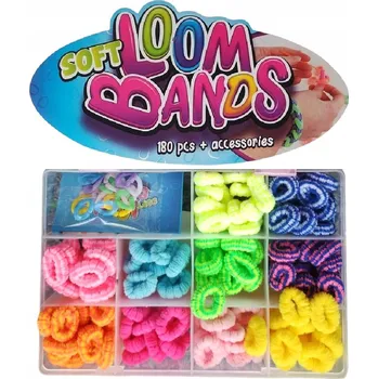 kreativní sada XXL Sada gumiček na výrobu náramků LOOM BANDS 180 kusů + příslušenství