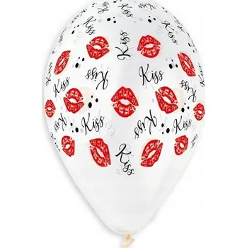 Balónek Latexové balónky GoDan Kiss Kiss 30 cm bílé 5 kusů