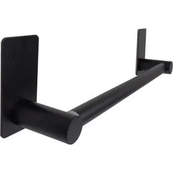 Držák na ručník Teleskopický držák na ručník 35-62cm Černý Roztažitelný Koupelnový Věšák