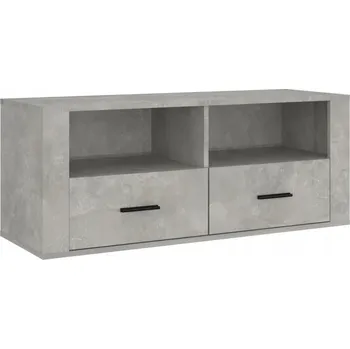 Televizní stolek TV stolek z dřevotřísky, šedá betonu, 100x35x40 cm
