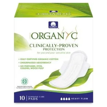 Organyc Vložky s křidélky noční 10ks eco ECO VEGAN Množství: 1 ks