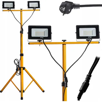 Stojan stativ 2x 20W reflektor Pracovní lampa HALOGEN STAVEBNÍ se zástrčkou