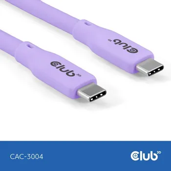 Kabel do PC Club3D Kabel USB-C 4.0, 20Gbps, 4K60Hz, PD 240W, 2m, fialová CAC-3004