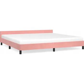 Postel Rám postele s čelem, sametový růžový, 207 x 206 x 50 cm