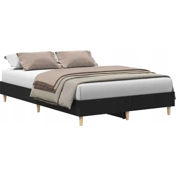 Postel Rám postele z dřevotřísky 193 x 123 x 25 cm, černý dub