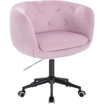 LuxuryForm DESIGN Kosmetické křeslo MONTANA VELUR na černé podstavě s kolečky - levandule