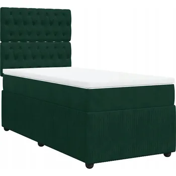 Postel Kontinentální postel s nastavitelným čelem, tmavě zelená, 200x90x140,5/1