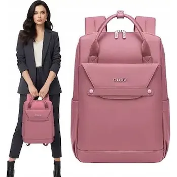 Městský batoh Elegantní růžový dámský městský batoh na notebook, moderní pro studenty i do práce