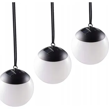 Venkovní osvětlení 3x LED Solární Zahradní Lampa Koule Závěsná KULA 4000K IP44 20cm