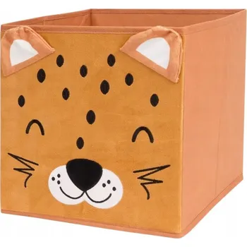 Úložný box SKLÁDACÍ ÚLOŽNÝ KOŠÍK DO SKŘÍŇ, KOMODY NEBO REGÁLU 30x30x30 cm - ZLATÝ LEV