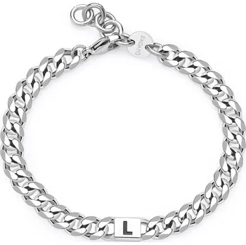 Náramek Pánský ocelový náramek s písmenem L Monogram SMG22 S Agapo