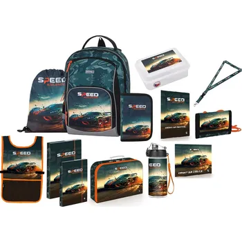 Školní batoh Oxybag Školní set sada 13 ks OXY GO Auto batoh, penál a doplňky 0-23725/013