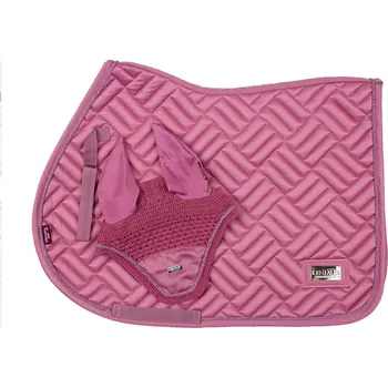 KENTAUR Podsedlová dečka Kentaur SATIN s kroucenou šňůrkou + náušníky růžová full