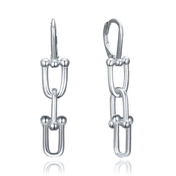 Módní doplněk MINET Moderní stříbrné náušnice JMAS0319SE00