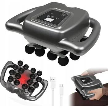 Masážní přístroj MASÁŽNÍ PŘÍSTROJ VIBRAČNÍ PŘÍSTROJ NA MASÁŽ TĚLA ZAD PISTOLE MASÁŽNÍ GUN 16 NÁSTAVCŮ