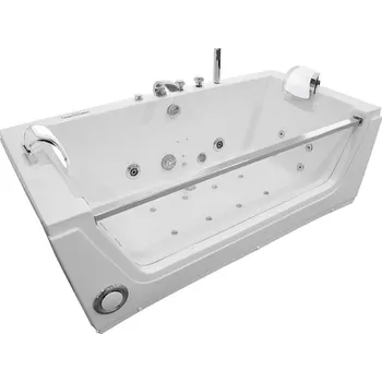 Vana Aplomo Malia 176x85 volně stojící hydromasážní vana, bílá, MO-0054WH