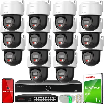 Bezpečnostní kamera Sada IP monitoringu se 14 kamerami PTZ-N4MP-P 4 Mpx PoE HiLook by Hikvision