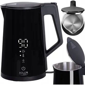 Rychlovarná konvice Dotyková RYCHLOVARNÁ KONVICE 1,7L 1850W s REGULACÍ TEPLOTY a LED podsvícením, ČERNÁ