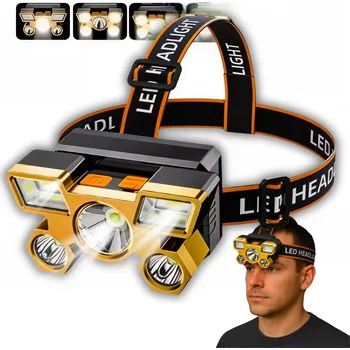 Čelovka VÝKONNÁ ČELOVKA LED AKUMULÁTOROVÁ SVÍTILNA ČELNÍ TURISTICKÁ USB