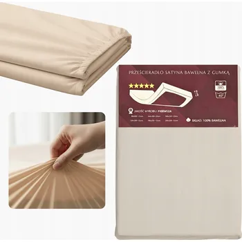 Prostěradlo Prostěradlo s gumou Textom bavlněný satén 200 x 220 cm