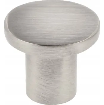 Nábytkové kování Zinková nábytková knopka kulatá úchytka GTV SPOT INOX kartáčovaná OCEL STŘÍBRO