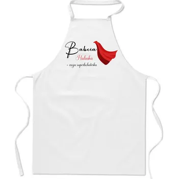 Kuchyňská zástěra Kuchyňská zástěra Personalizovaný Dárek Babička + Jméno moje superhrdinka