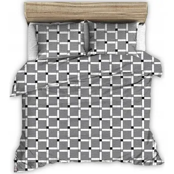 Povlečení Krepové povlečení 140x200 cm šedé s asymetrickou mřížkou