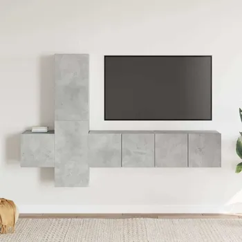 Televizní stolek vidaXL 5dílný set TV skříněk betonově šedý dřevotříska