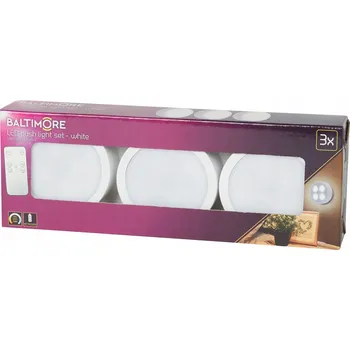 Lampička BEZDRÁTOVÉ LAMPY S SADOU DÁLKOVÉHO OVLÁDÁNÍ BALTIMORE BÍLÉ, 3 KUSY