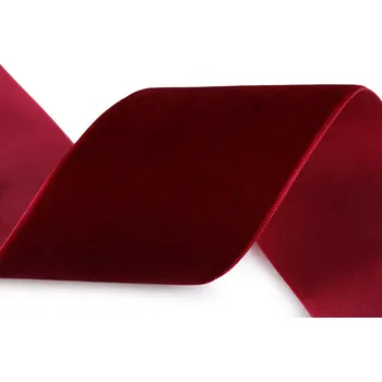 Stuha Sametová stuha šíře 50 mm, střední, 3 bordó