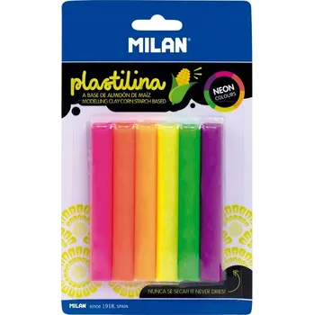 Modelovací hmota MODELOVACÍ HMOTA / PLASTELÍNA MILAN NEONOVÉ BARVY - SAMOLEPICÍ