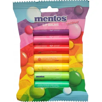 Péče o rty Hydratační balzám na rty rtěnka MENTOS RAINBOW s ovocnou příchutí, 7 KUSŮ