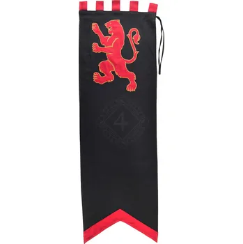Karnevalový kostým Battle Merchant Heralrická korouhev s červeným lvem – Černá