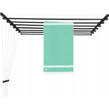 Sušák na prádlo SUŠÁK NA PRÁDLO STROPNÍ DO KOUPELNY NA BALKON 110cm 6 tyčí ČERNÝ