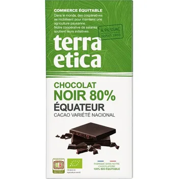 Čokoláda Terra Etica Bio hořká čokoláda Ekvádor 80 %, 100 g