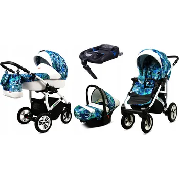 Kočárek Dětský kočárek 4v1 BabyLux Tropical: sportovní kočárek, hluboká korba, autosedačka, základna ISOFIX