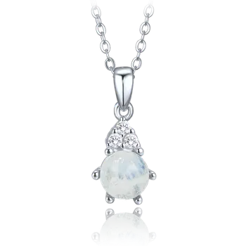 Náhrdelník MINET Elegantní stříbrný náhrdelník s měsíčním kamenem a zirkonem