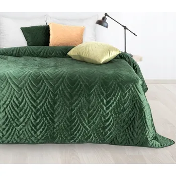 Přehoz na lůžko Přehoz na postel Eurofirany velur 220 cm x 240 cm zelený