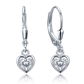 Souprava šperků MINET Decentní stříbrné náušnice srdce