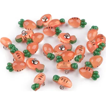 Knoflík Knoflík 3D mrkev velikost 26", barva 2 oranžová mrkvová
