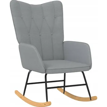 Křeslo Stylové křeslo světle šedé 61 x 78 x 98 cm s houbou a dřevěnými lyžinami