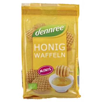 Trvanlivě pečivo Dennree Vafle medové mini 150g bio BIO VEGETARIAN Množství: 1 ks