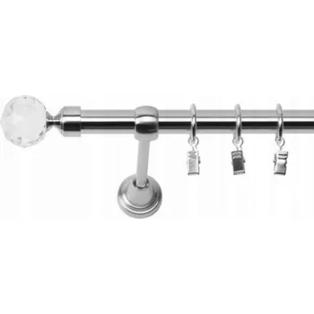 Garnýž GARNÝŽ JEDNODUCHÝ 440 CM 19 MM EFEKT OCELI BELLUNA TICHÁ KOLEČKA NA ŽABKY