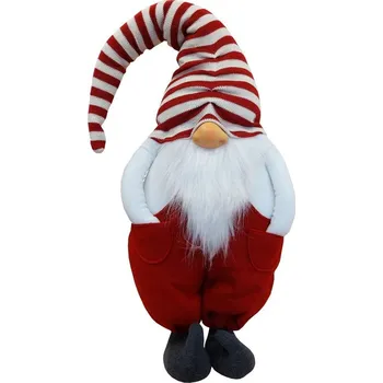 Vánoční dekorace Skřítek s pruhovanou čepicí 71cm 3000084