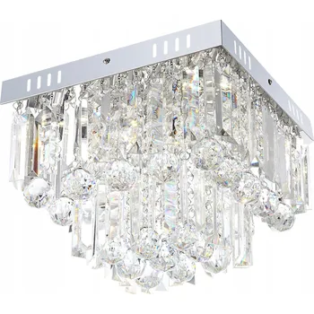 Stropní Svítidlo čtvercový Globo 32 x 24 cm bezbarvý, stříbrný