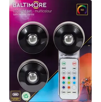 Bodové svítidlo LED světla Baltimore dobíjecí přes USB-C Magnet 3 ks dálkový ovladač BARVA