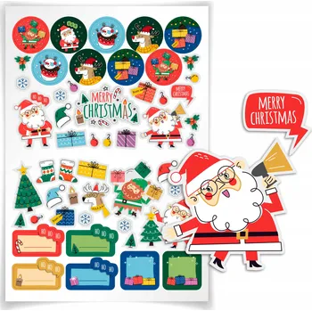 Vánoční dekorace VÁNOČNÍ NÁLEPKY NA DÁRKY Ozdobné VÁNOČNÍ VINĚTY Sada